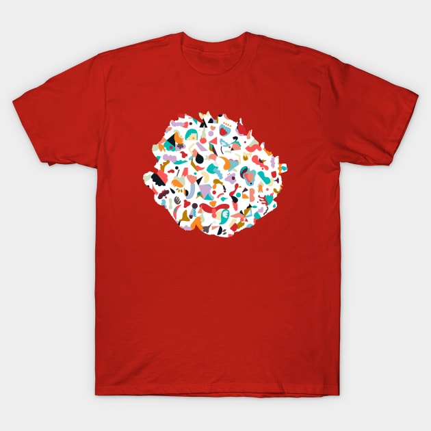 Imaginary Animals Red teal T-Shirt by ninoladesign